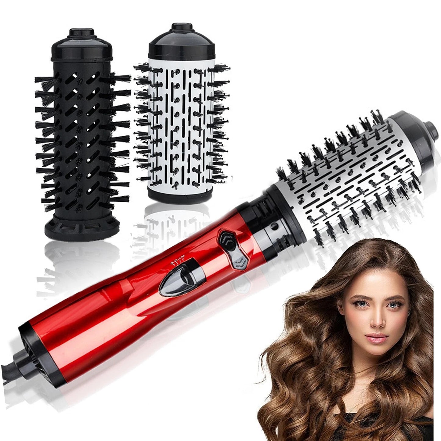 3in1 Hot Air Styler and Rotating Hair Dryer Brush Hair Straightener Curler Comb