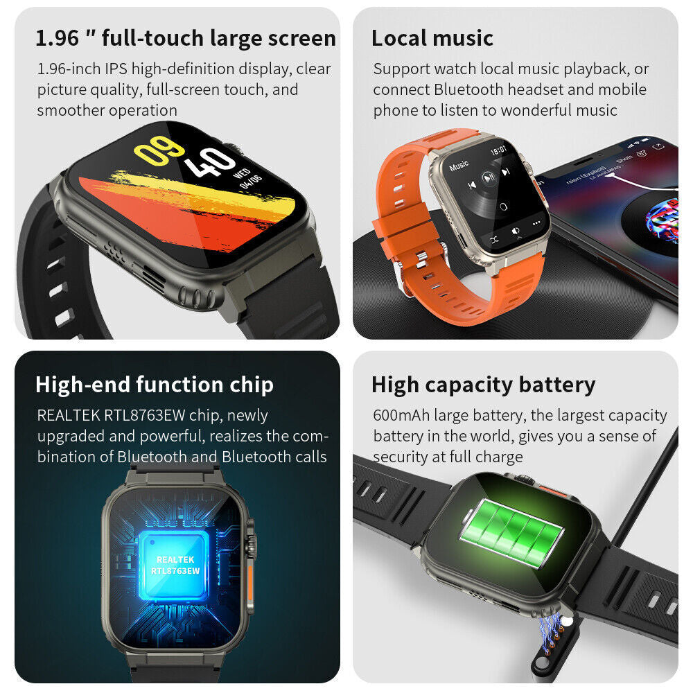 Smart Watch Blood Pressure Heart Rate Fitness Tracker Men Women Sports Watches
