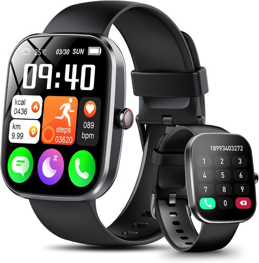 Alexa Smart Watch Calls Bluetooth Heart Rate Blood Pressure iPhone Samsung