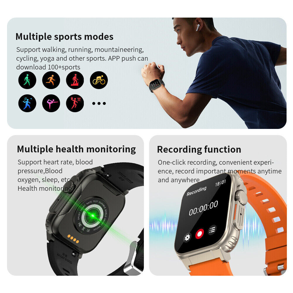 Smart Watch Blood Pressure Heart Rate Fitness Tracker Men Women Sports Watches