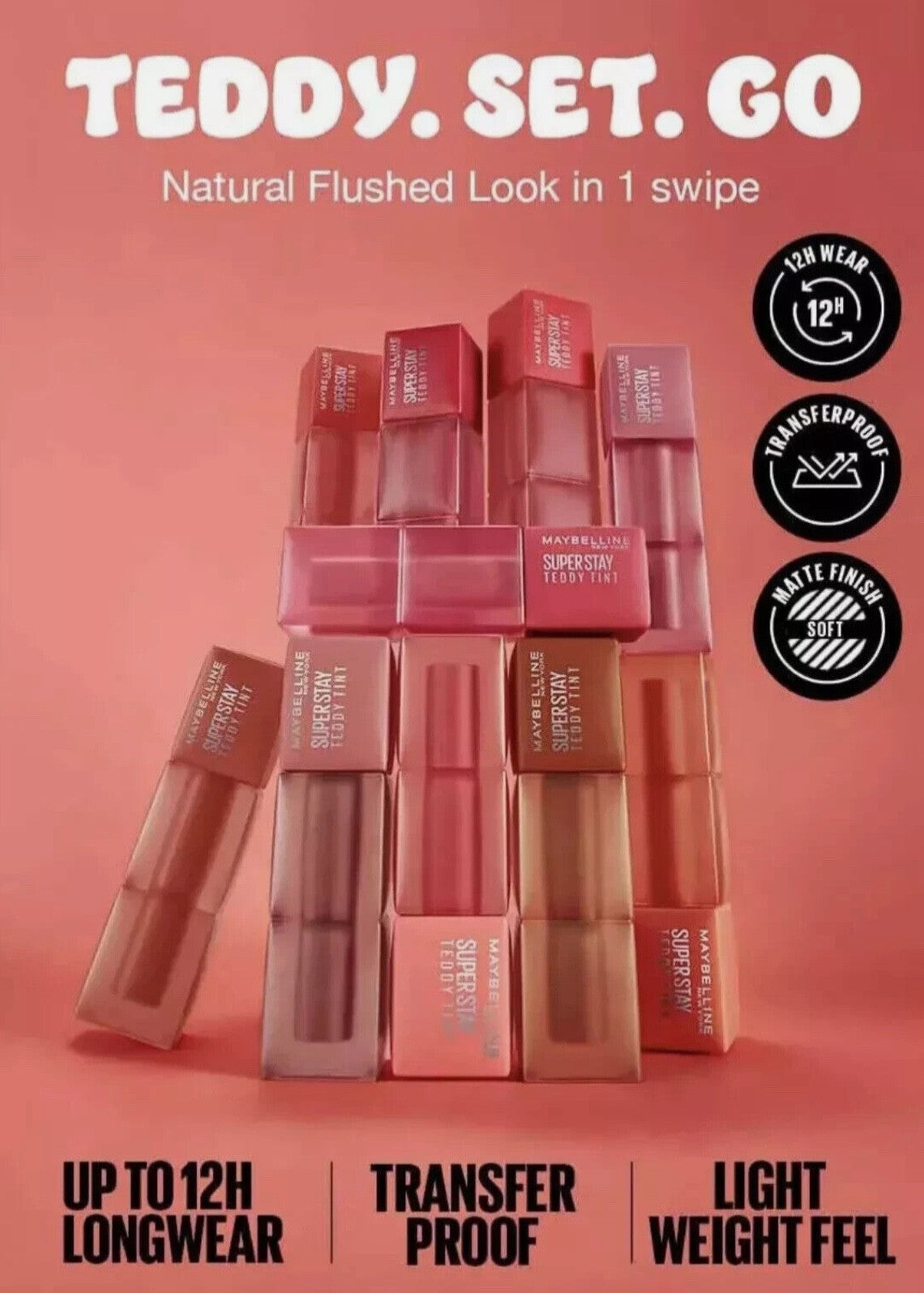 Maybelline New York Super Lip stain Stay Teddy Tint - Choose Your Shade - New -