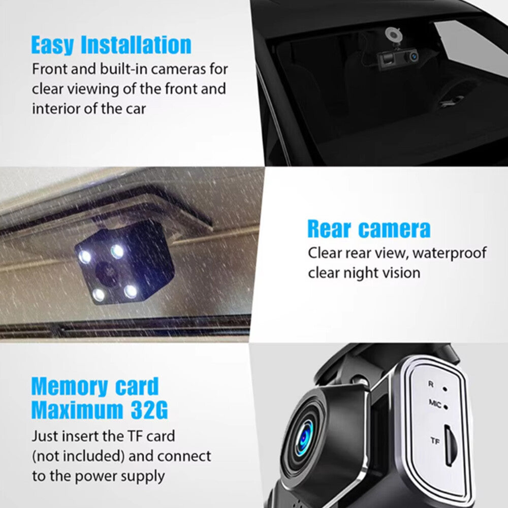 1080P Dual Lens Car Dash Cam Recorder G Sensor DVR Front and Rear Camera Video