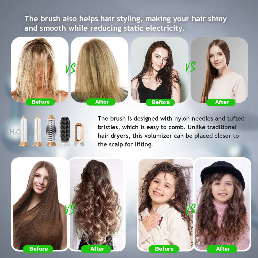 5 in 1 Professional Air Wrap Hair Styler Curler Straightner Hot Air Brush Hot UK