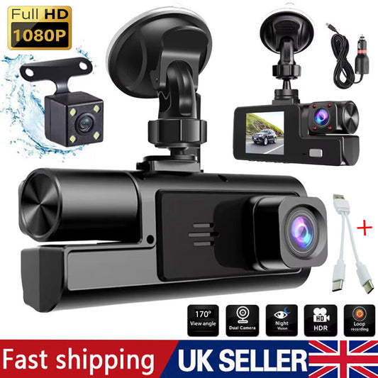 1080P Dual Lens Car Dash Cam Recorder G Sensor DVR Front and Rear Camera Video