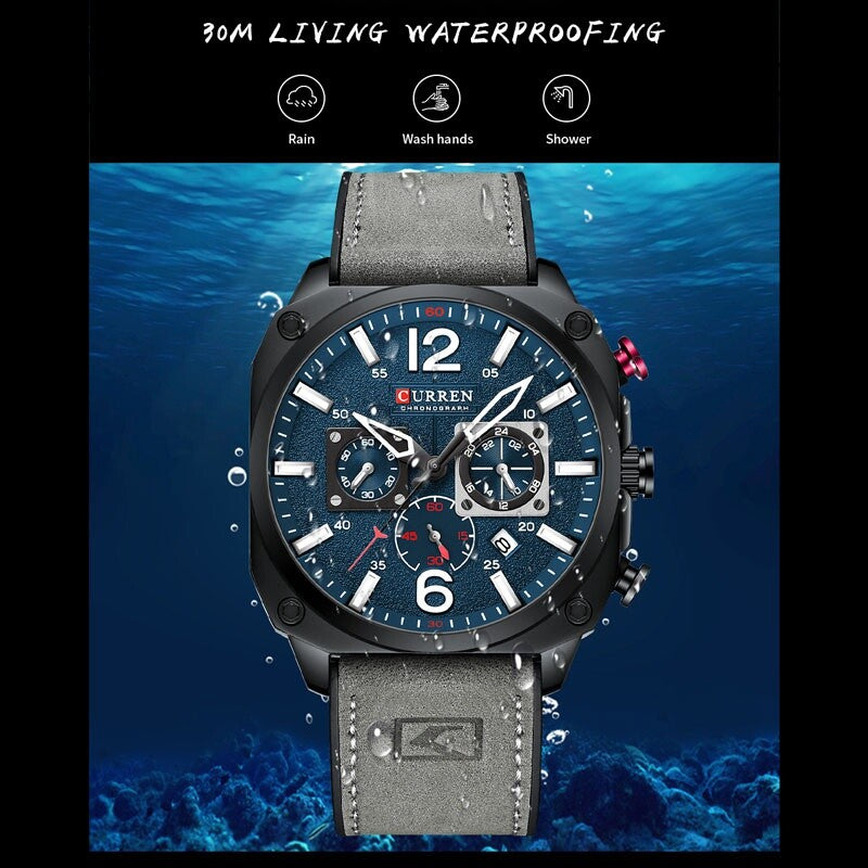 Luxury Men's Chronograph Date Quartz Luminous Waterproof Military Sports Watches