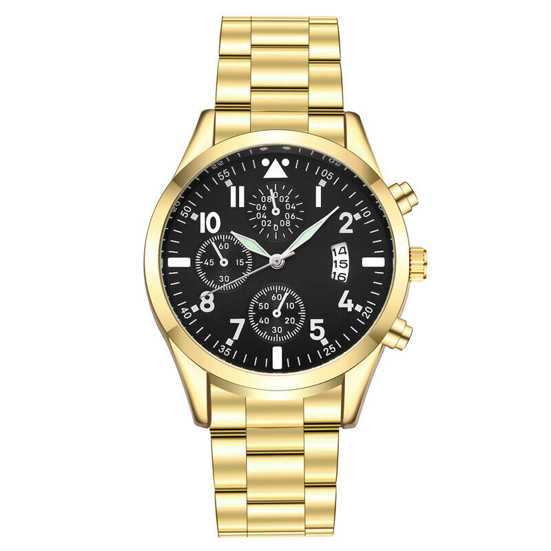 Luminous Calendar Metal Strap Men's Analog Quartz Formal Casual Wrist Watch Gift