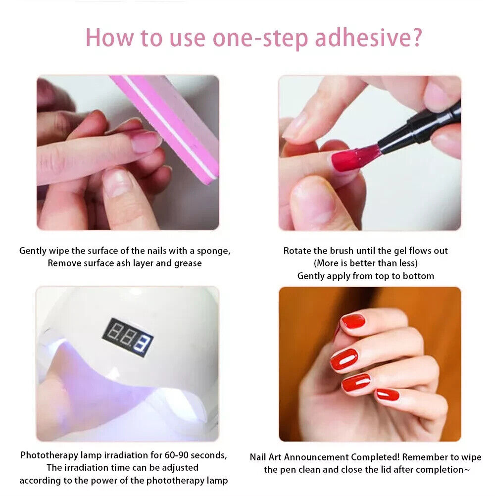 3 In 1 Gel Polish Nail Art Pen One Step Gel Varnish Base Coat Pencil Manicure