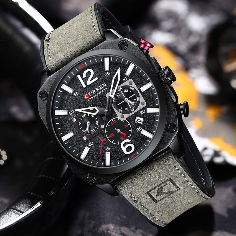 Luxury Men's Chronograph Date Quartz Luminous Waterproof Military Sports Watches