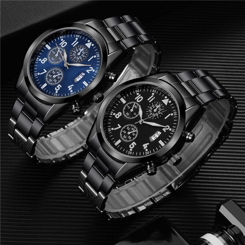 Luminous Calendar Metal Strap Men's Analog Quartz Formal Casual Wrist Watch Gift