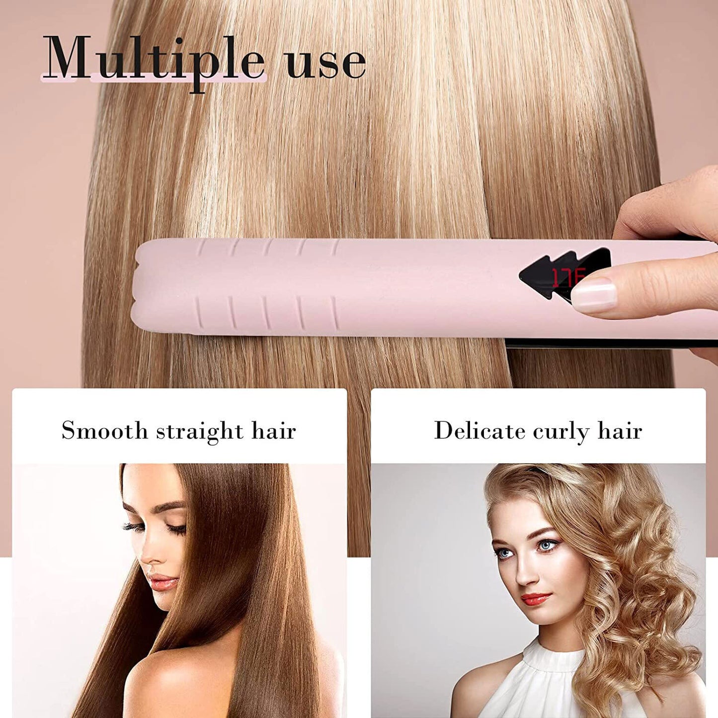 Hair Straightener Curler 2in1 Flat Iron Fast Heat Digital Straightening Irons UK