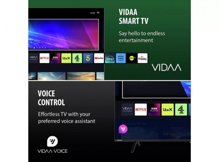 Toshiba 55 Inch 4K Ultra HD LED HDR Smart VIDAA Freely TV & Dolby - 55UV2F53DBU