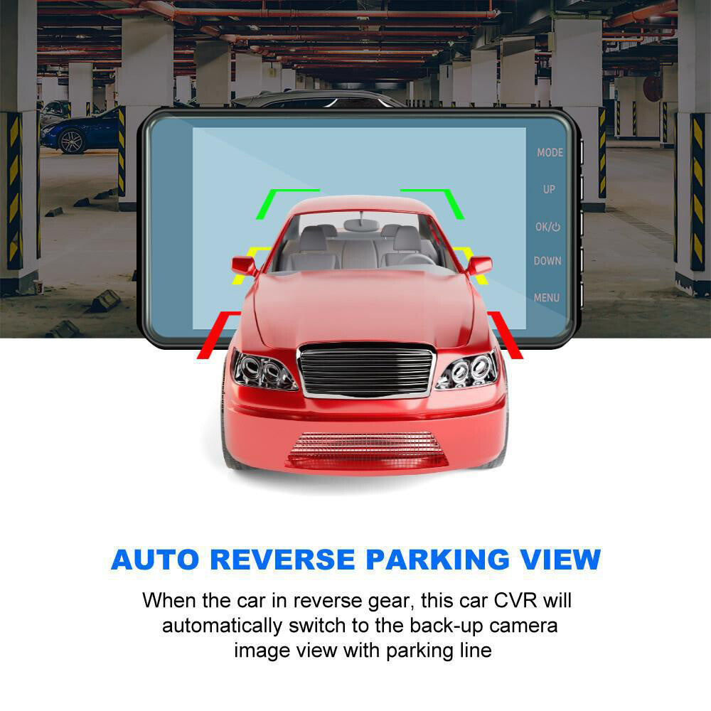 4" Dash Cam Pro Car Camera Recorder Dual Front and Rear HD 1080P Night Vision UK