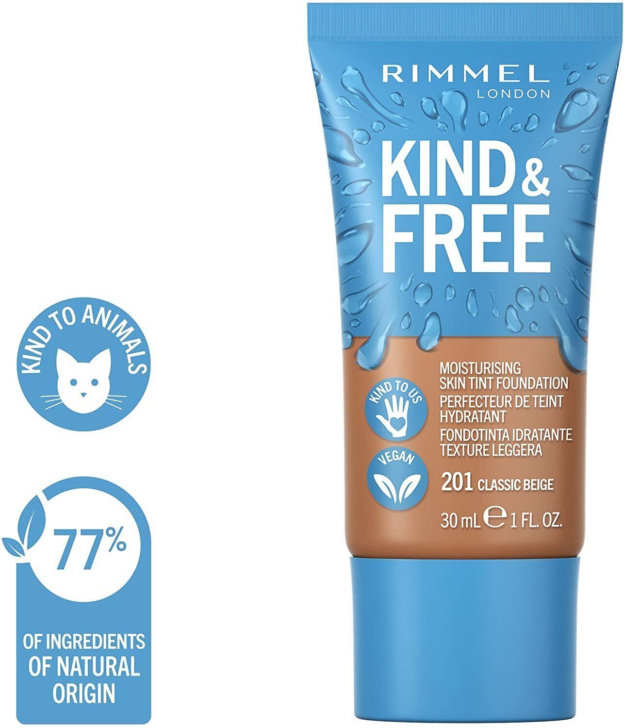 Rimmel Kind & Free Moisturising Skin Tint Foundation 30ml - Various Shade - New