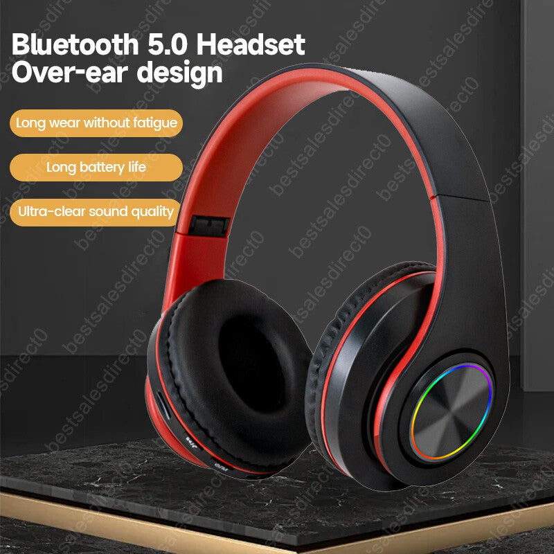 Wireless Bluetooth Headphones with Noise Cancelling Stereo Over-Ear Earphones UK