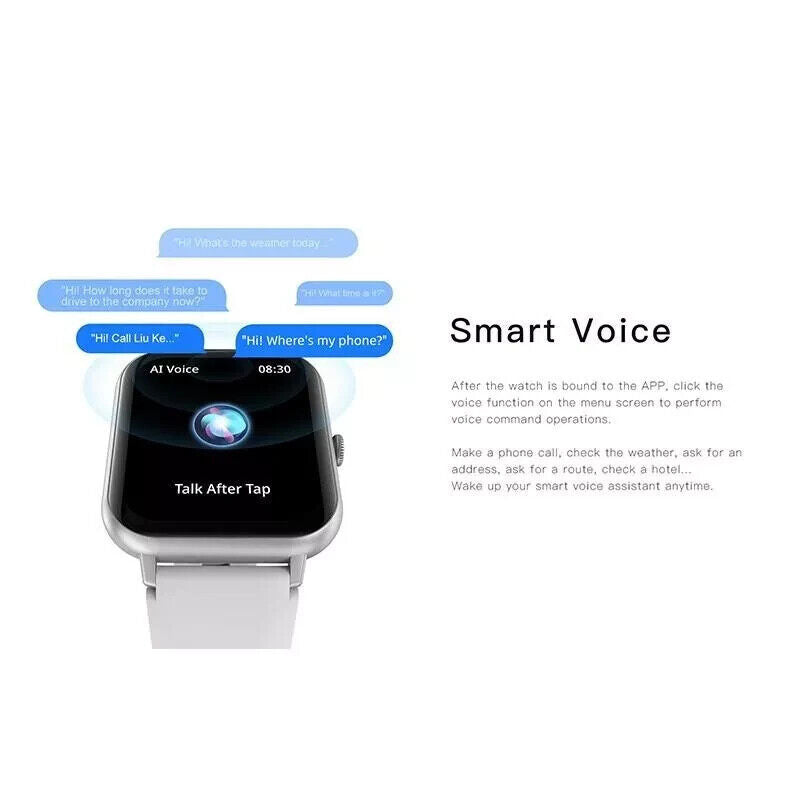 Alexa Smart Watch Calls Bluetooth Heart Rate Blood Pressure iPhone Samsung