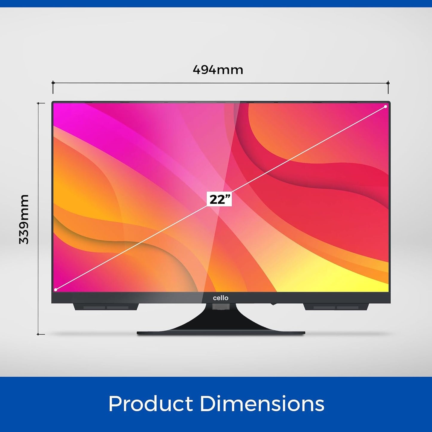 Cello 22 Inch Smart 12v 24v TV WiFi 1080p Freeview Play Bluetooth CARAVAN HGV TV