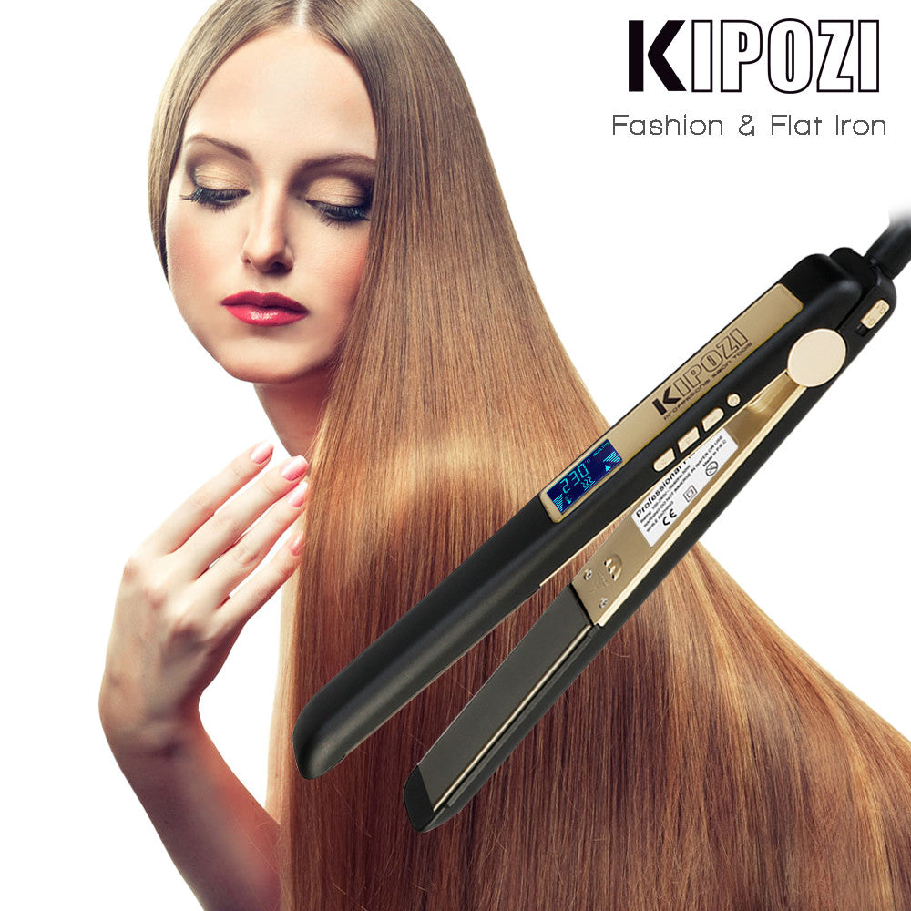 KIPOZI Professional Hair Straighteners Wide Plates Digital Display Heat up Fast