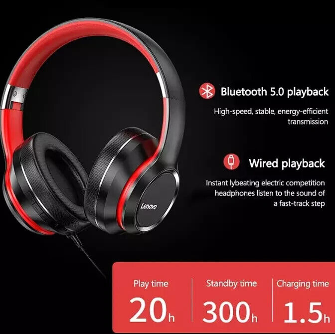 Wireless Bluetooth Headphones Over-Ear with Noise Cancelling Stereo Earphones UK