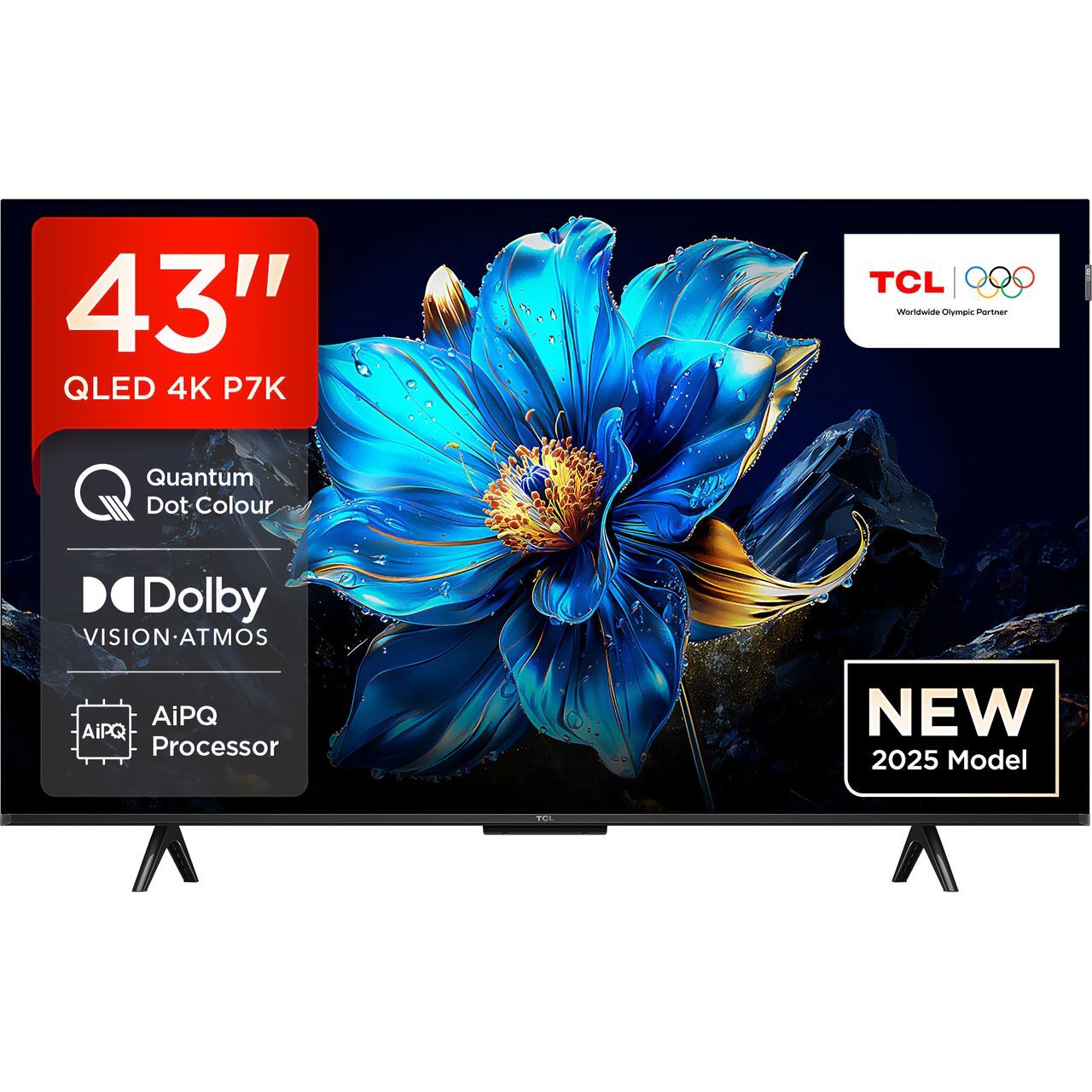 TCL 43P7K-UK 43 Inch QLED 4K Ultra HD Smart TV Bluetooth WiFi