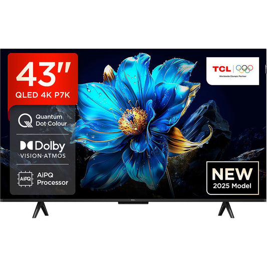 TCL 43P7K-UK 43 Inch QLED 4K Ultra HD Smart TV Bluetooth WiFi