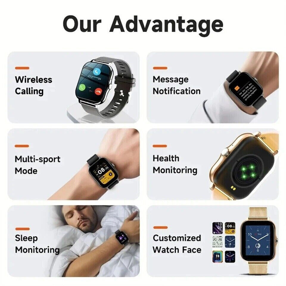 Smart Watch Men Women Fitness Tracker Blood Pressure Heart Rate Sport Watches UK