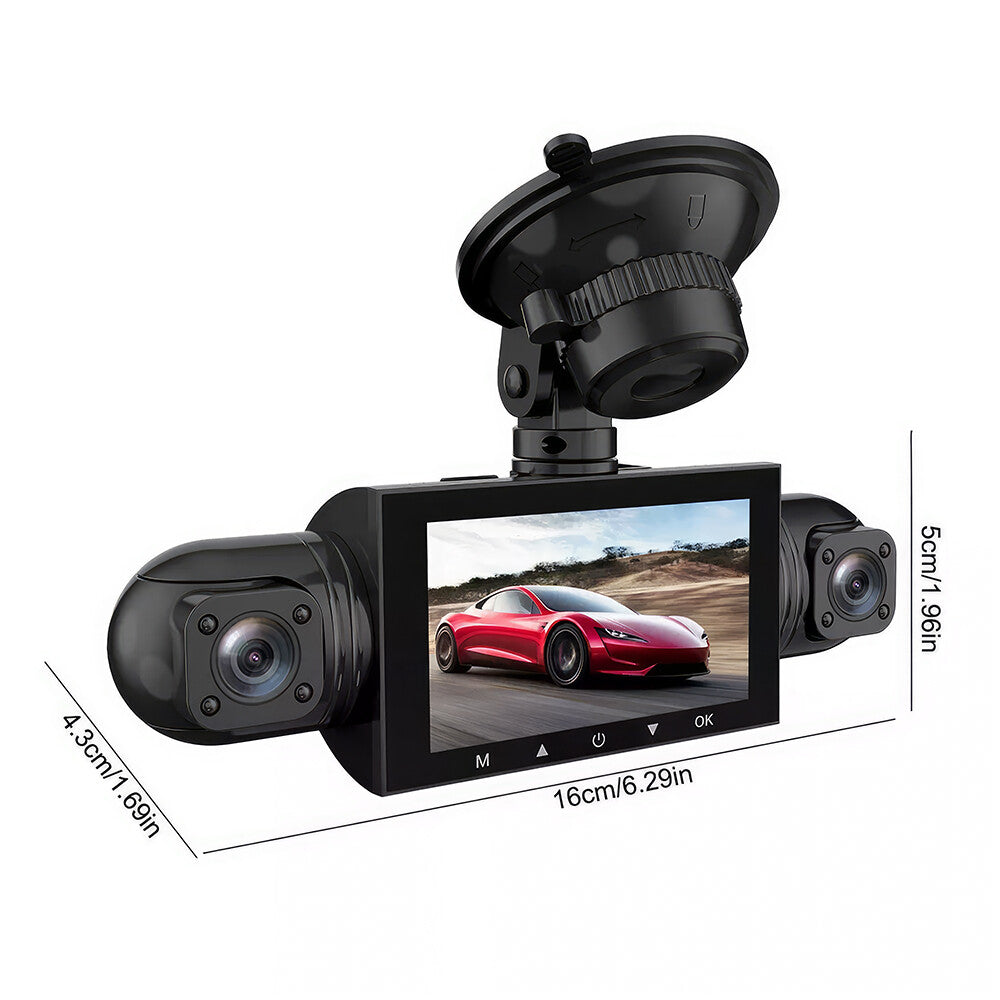 1080P Car Dash Camera +64GB Card Front Rear Driving Recorder 4 Channel G-Sensor