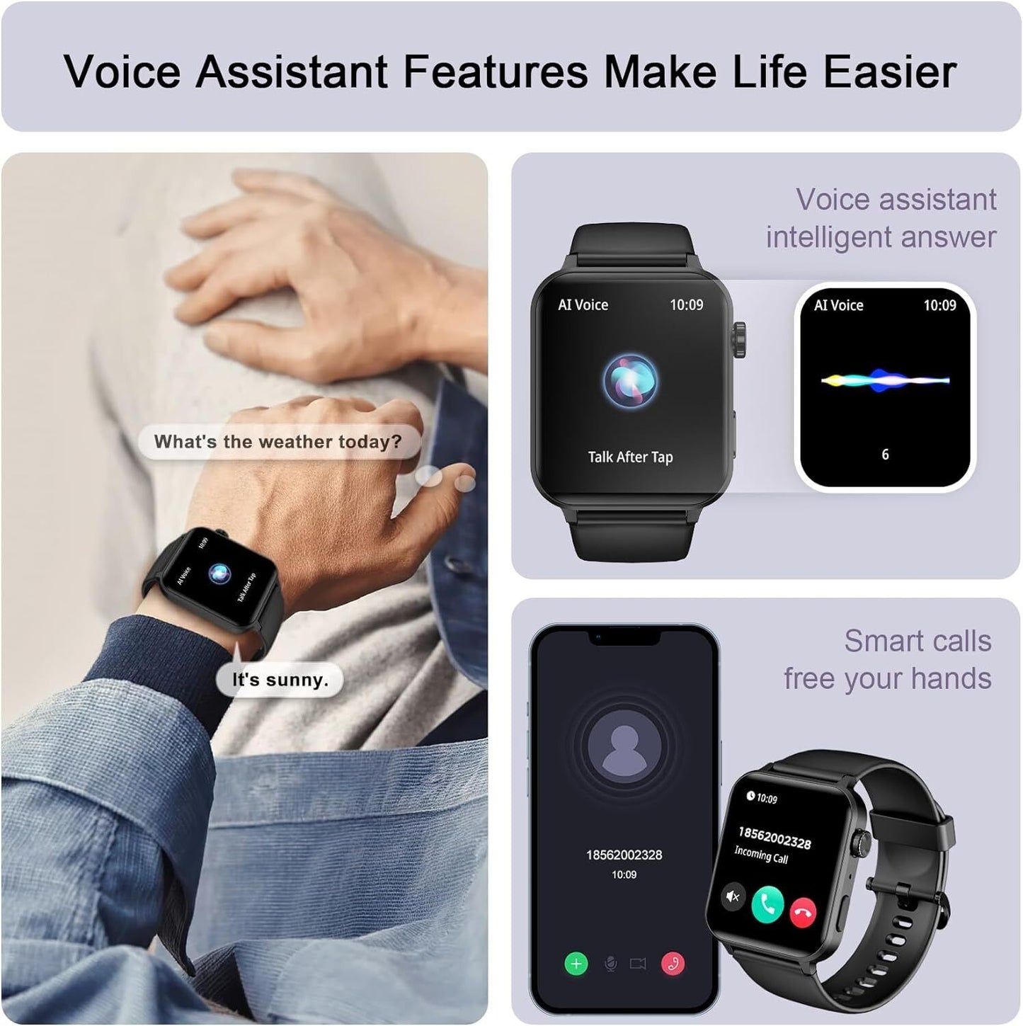 Alexa Smart Watch Men Make Calls Bluetooth Phone Call Watch For IPhone Samsung