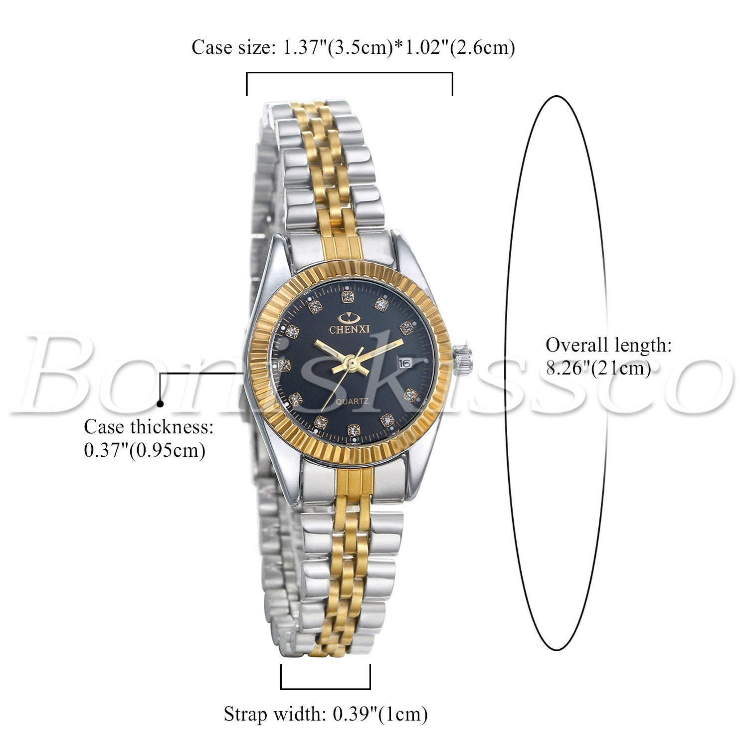 Men's Women's Luxury Luminous Rhinestone Stainless Steel Wristband Couples Watch
