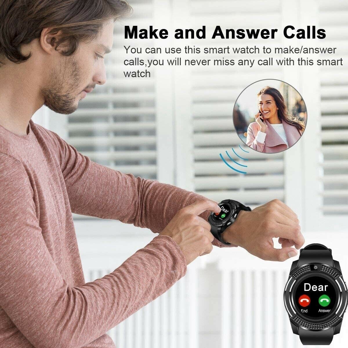 Smart Watch Fitness Tracker Music Player MP3 Wechat Men Women Sport Watches UK