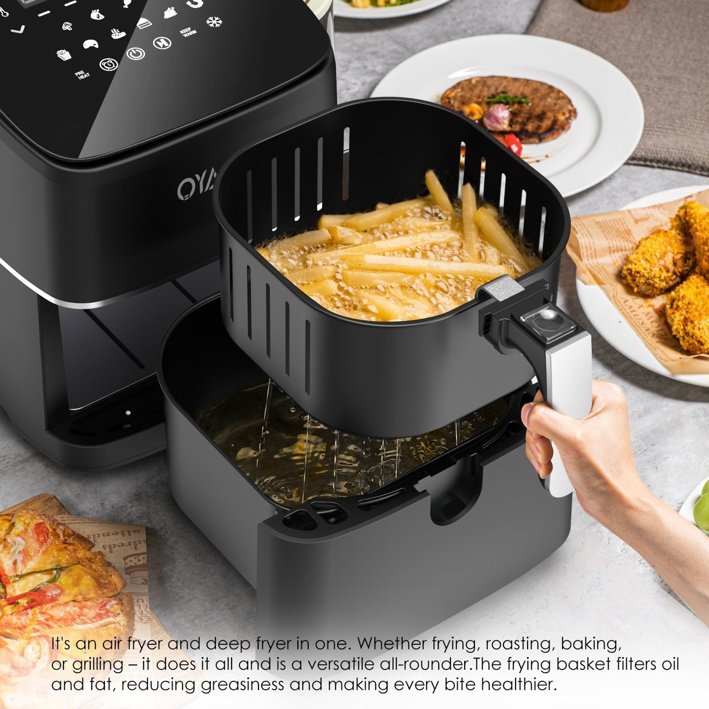 14L Air Fryer Digital Kitchen Oven Oil Free Low Fat Healthy Frying Cooker 1700W