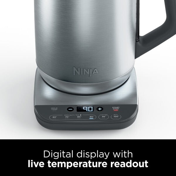Ninja Stainless Steel Perfect Temperature Kettle, Rapid Boil – [KT201UKREF]