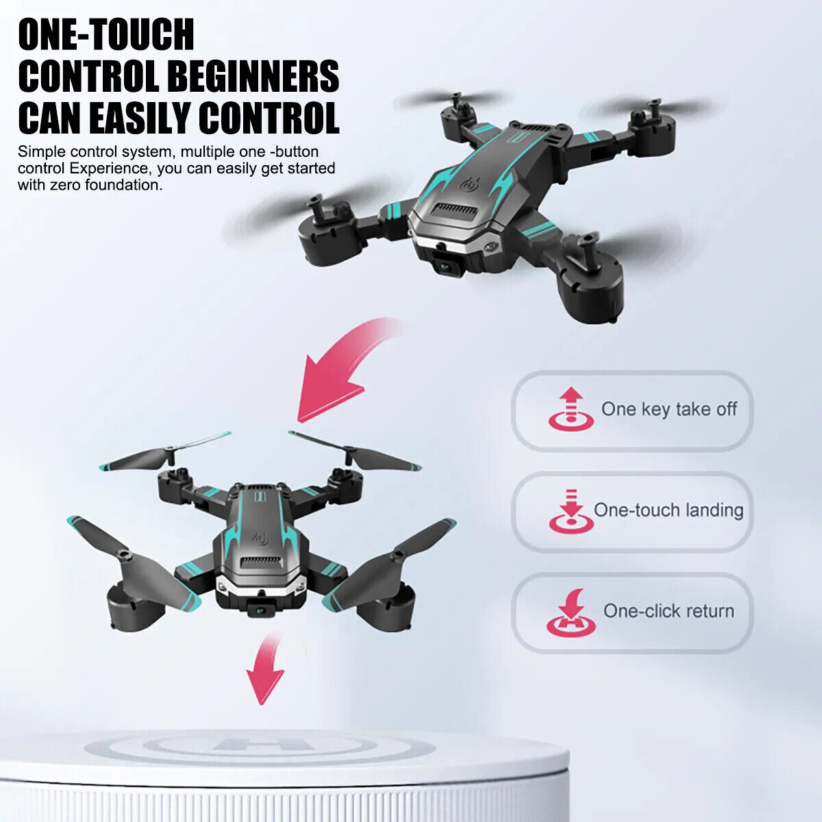 8K HD Drone Dual Camera WIFI FPV GPS Foldable Selfie RC Quadcopter +4 Batteries