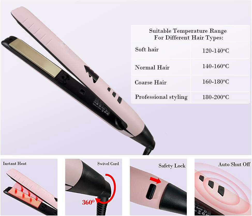 Hair Straightener Curler 2in1 Flat Iron Fast Heat Digital Straightening Irons UK