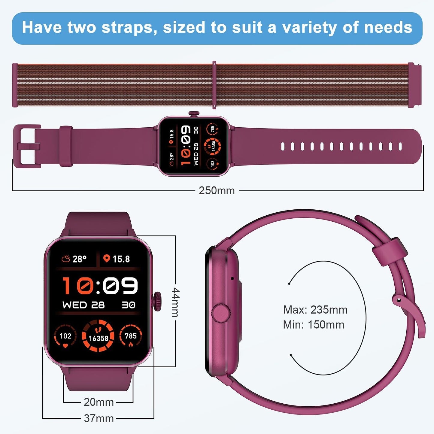 Women Alexa Smart Watch Fitness Bluetooth Call Watch for Android iPhone Samsung