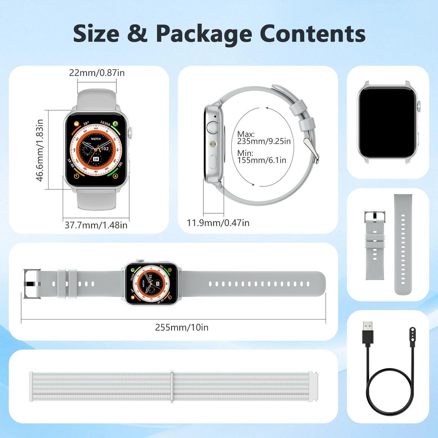 Smart Watch (Answer/Make Call) Fitness Tracker Sport Watches With LED Flashlight