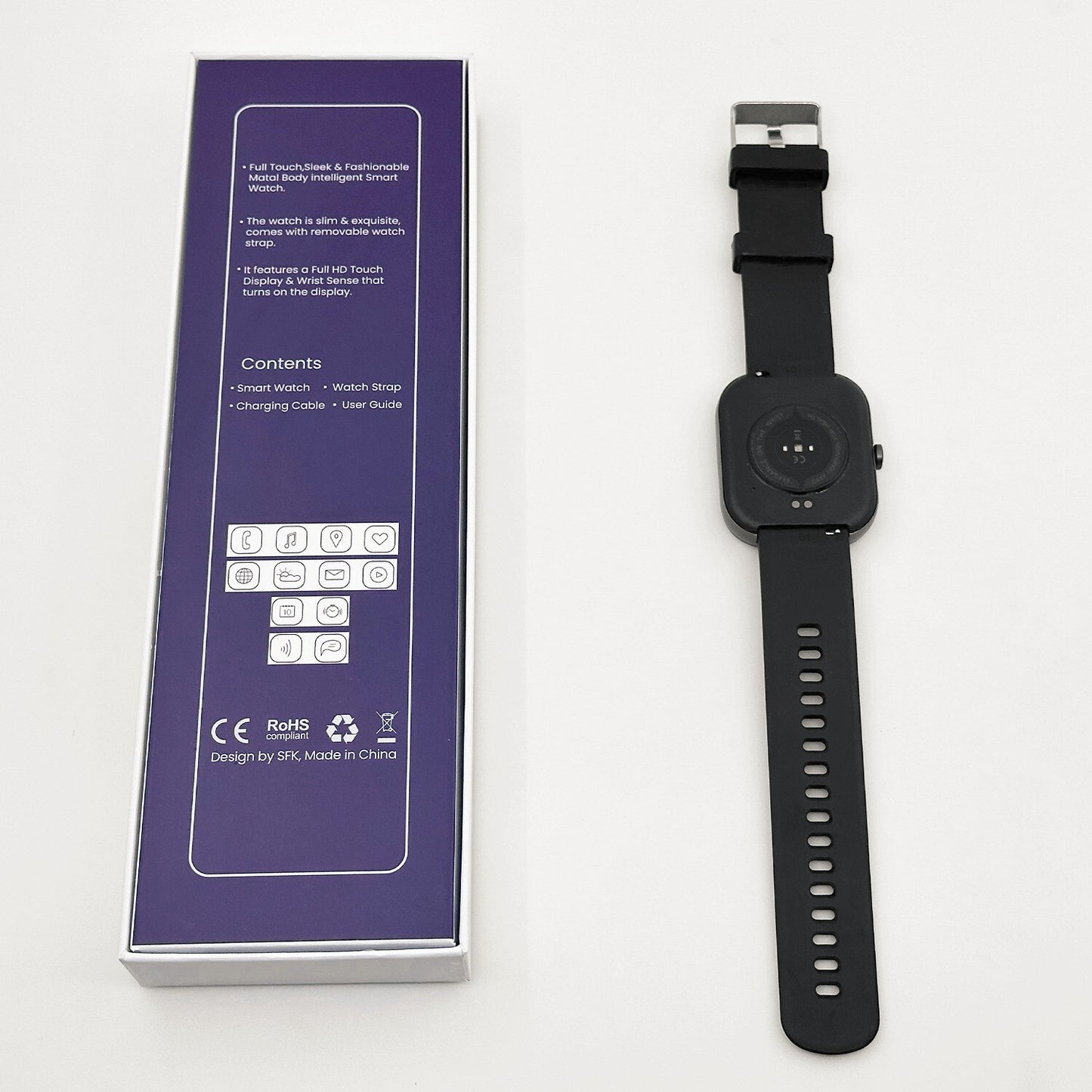 Alexa Smart Watch Calls Bluetooth Heart Rate Blood Pressure iPhone Samsung