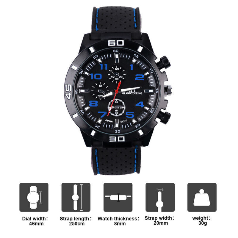 Men’s Military Watch Leather Date Quartz Analog Army Casual Dress Wrist Watches