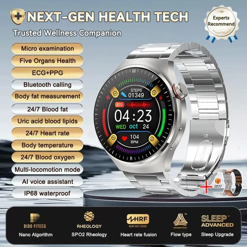 UK 2025 New Medical Grade Smart Watch Blood Pressure Oxygen Heart Rate Bluetooth