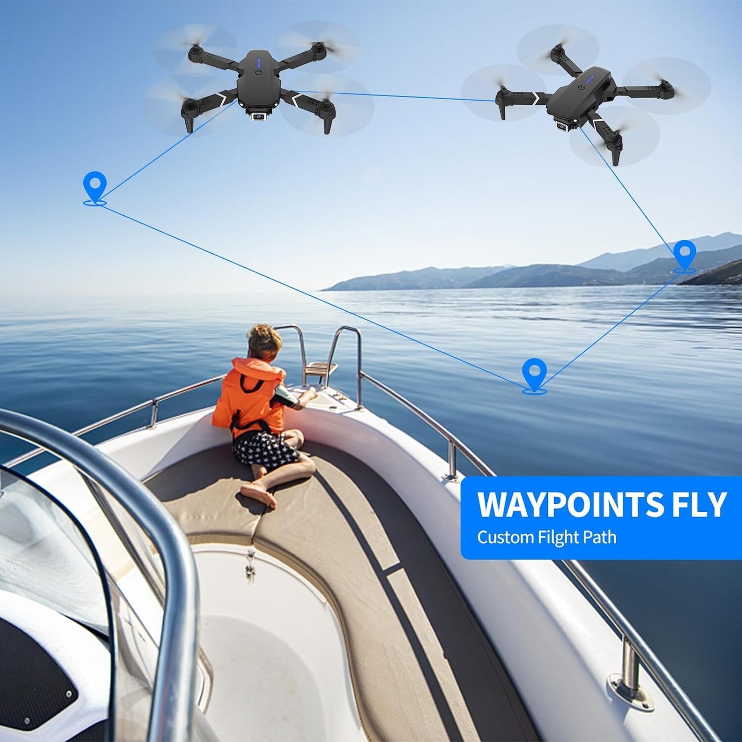 4K Drone with HD Dual Camera Drones WiFi FPV Foldable RC Quadcopter 3 Batteries