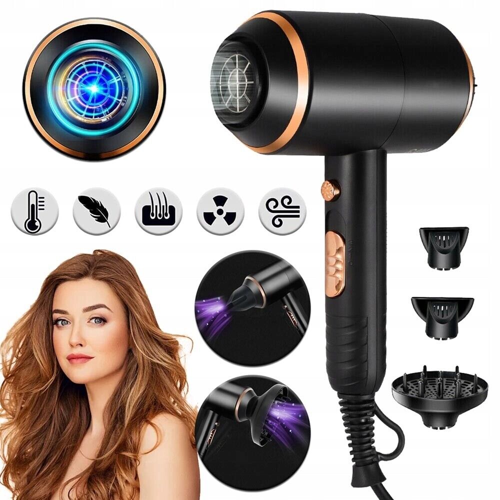 Professional Hair Dryer 4000W Quick Drying Ionic with Diffuser & Concentrator`