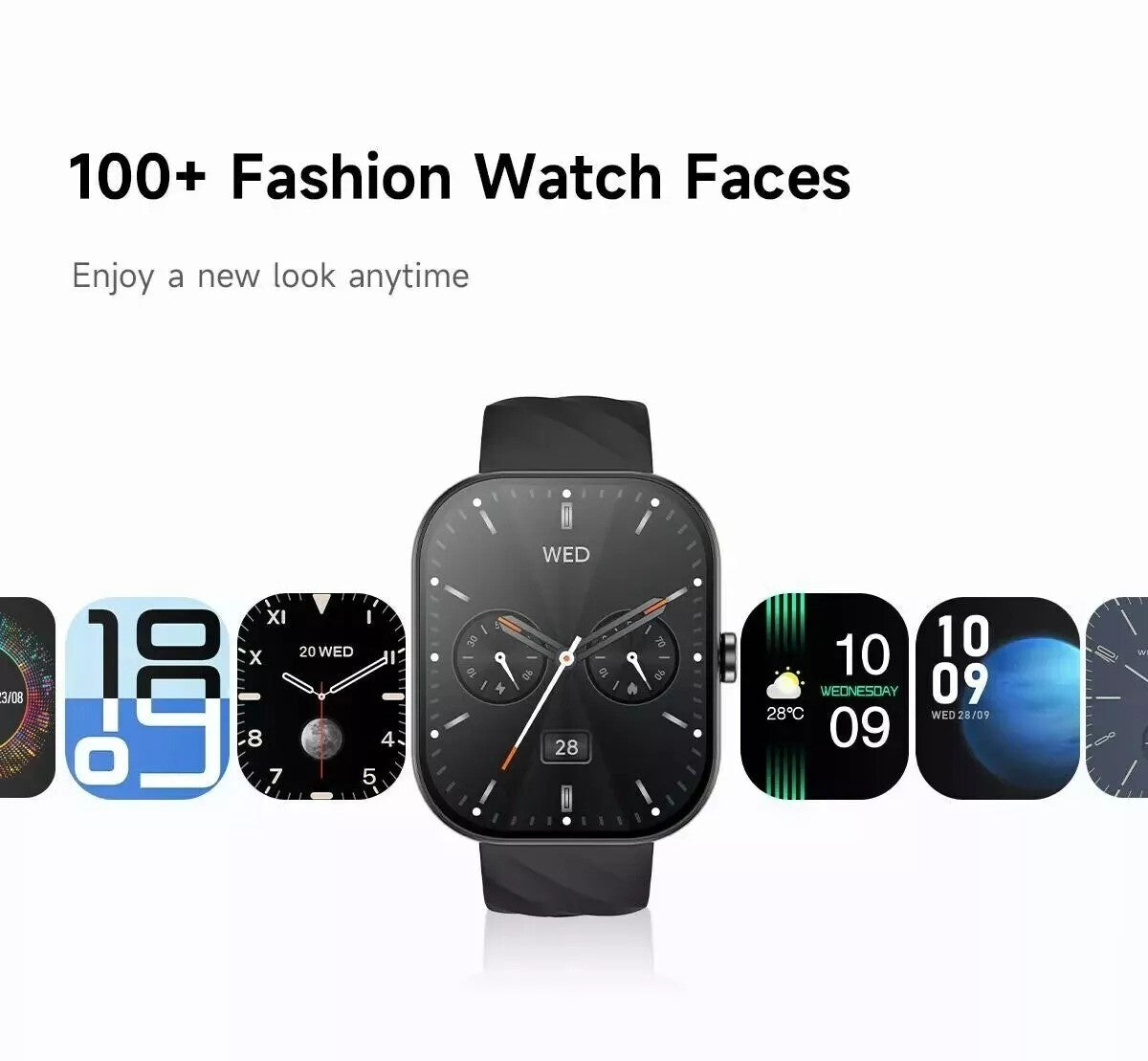 Alexa Smart Watch Calls Bluetooth Heart Rate Blood Pressure iPhone Samsung