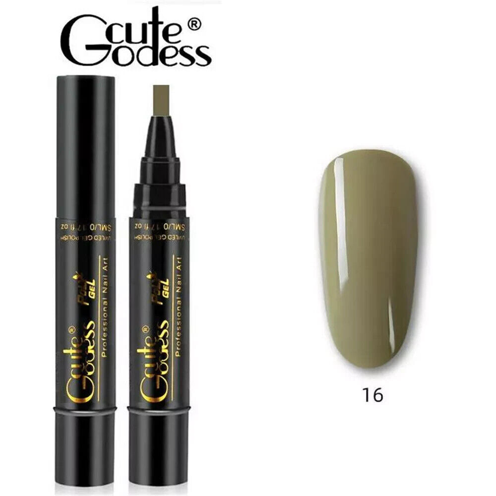 3 In 1 Gel Polish Nail Art Pen One Step Gel Varnish Base Coat Pencil Manicure