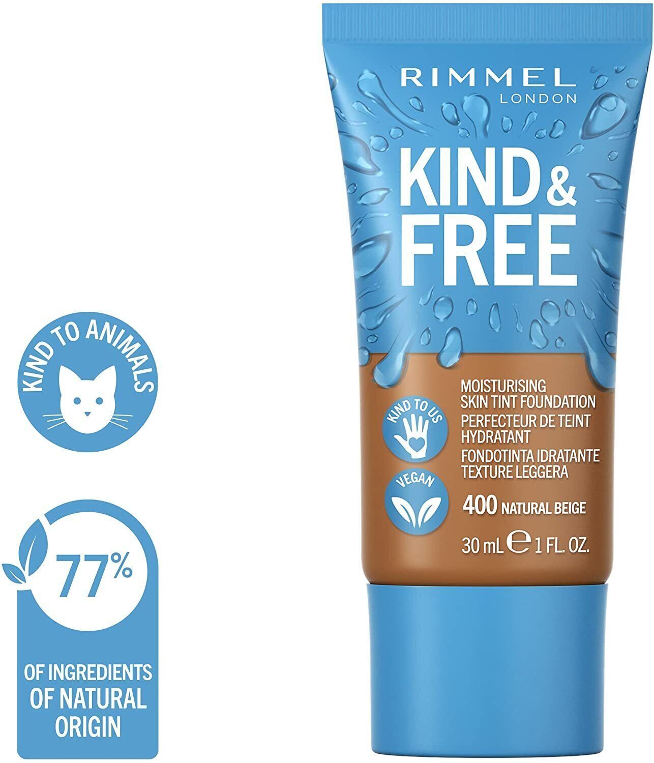 Rimmel Kind & Free Moisturising Skin Tint Foundation 30ml - Various Shade - New