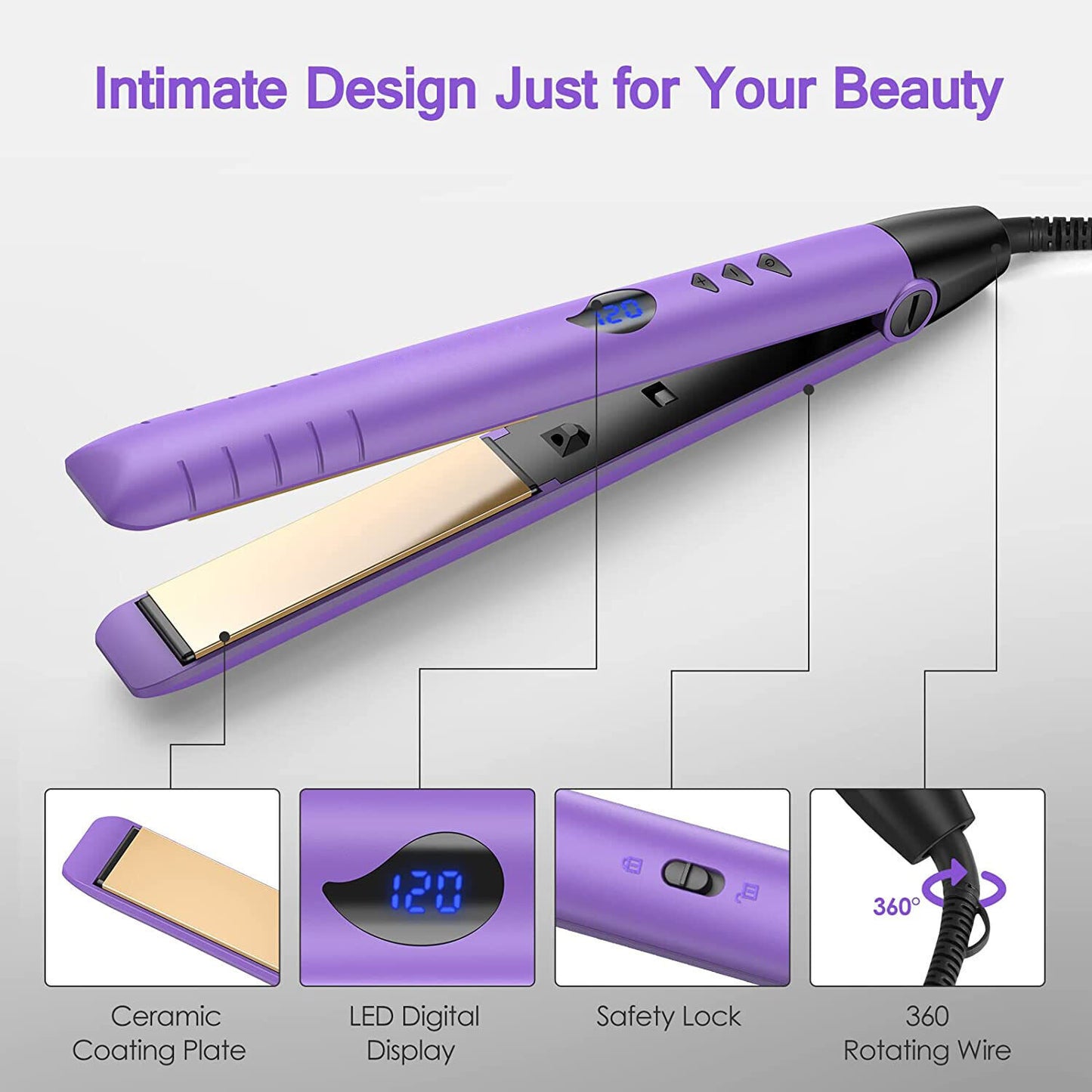 Hair Straightener Curler 2in1 Flat Iron Fast Heat Digital Straightening Irons UK
