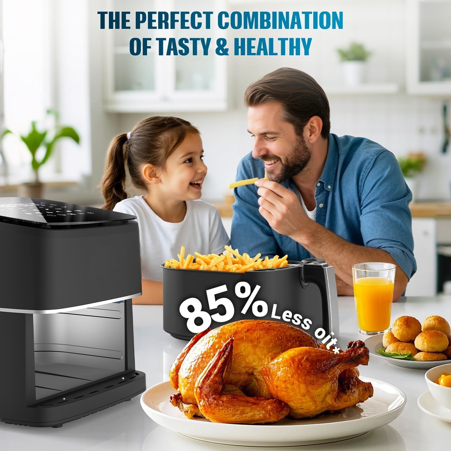 14L Air Fryer Digital Kitchen Oven Oil Free Low Fat Healthy Frying Cooker 1700W