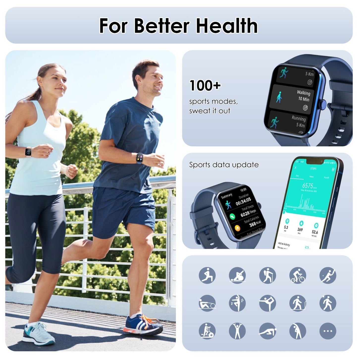 Smart Watch for Men Women(Answer/Make Calls) with Blood Pressure Monitor Fitness