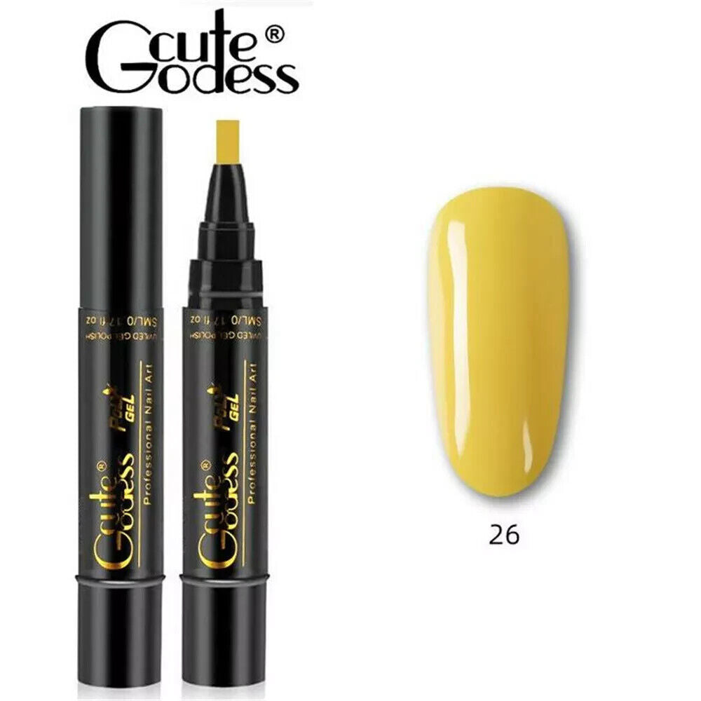 3 In 1 Gel Polish Nail Art Pen One Step Gel Varnish Base Coat Pencil Manicure