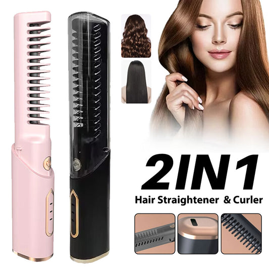 Hair Straightener Brush Anti Scald Hair Cordless Hair Straightener Brush
