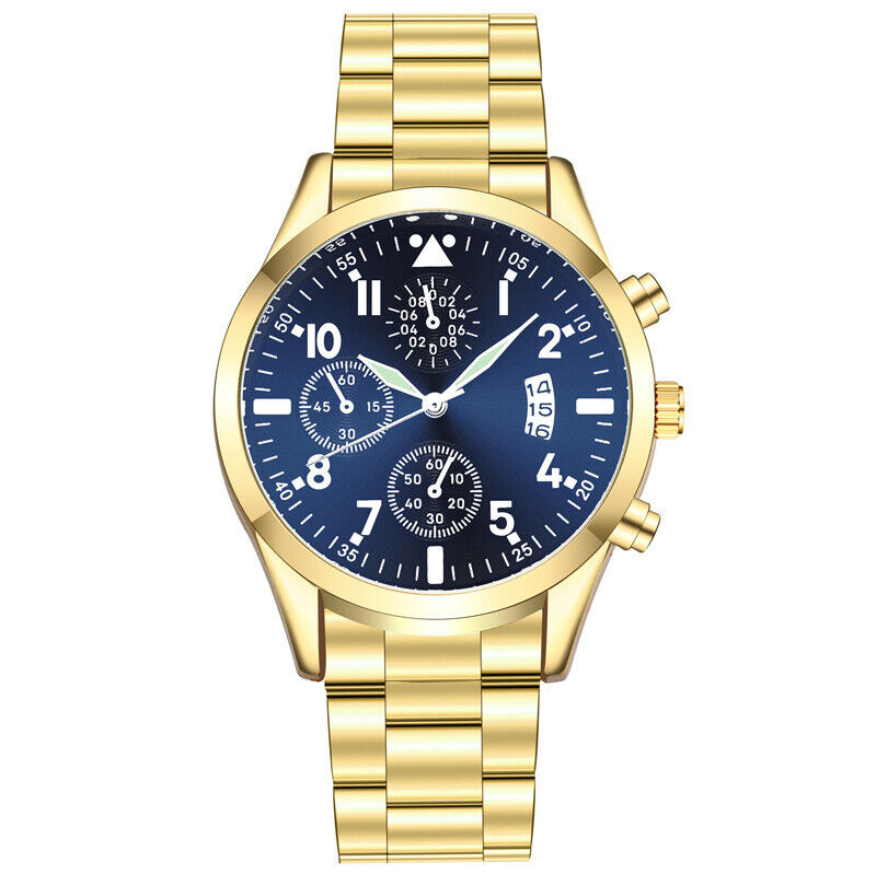 Luminous Calendar Metal Strap Men's Analog Quartz Formal Casual Wrist Watch Gift