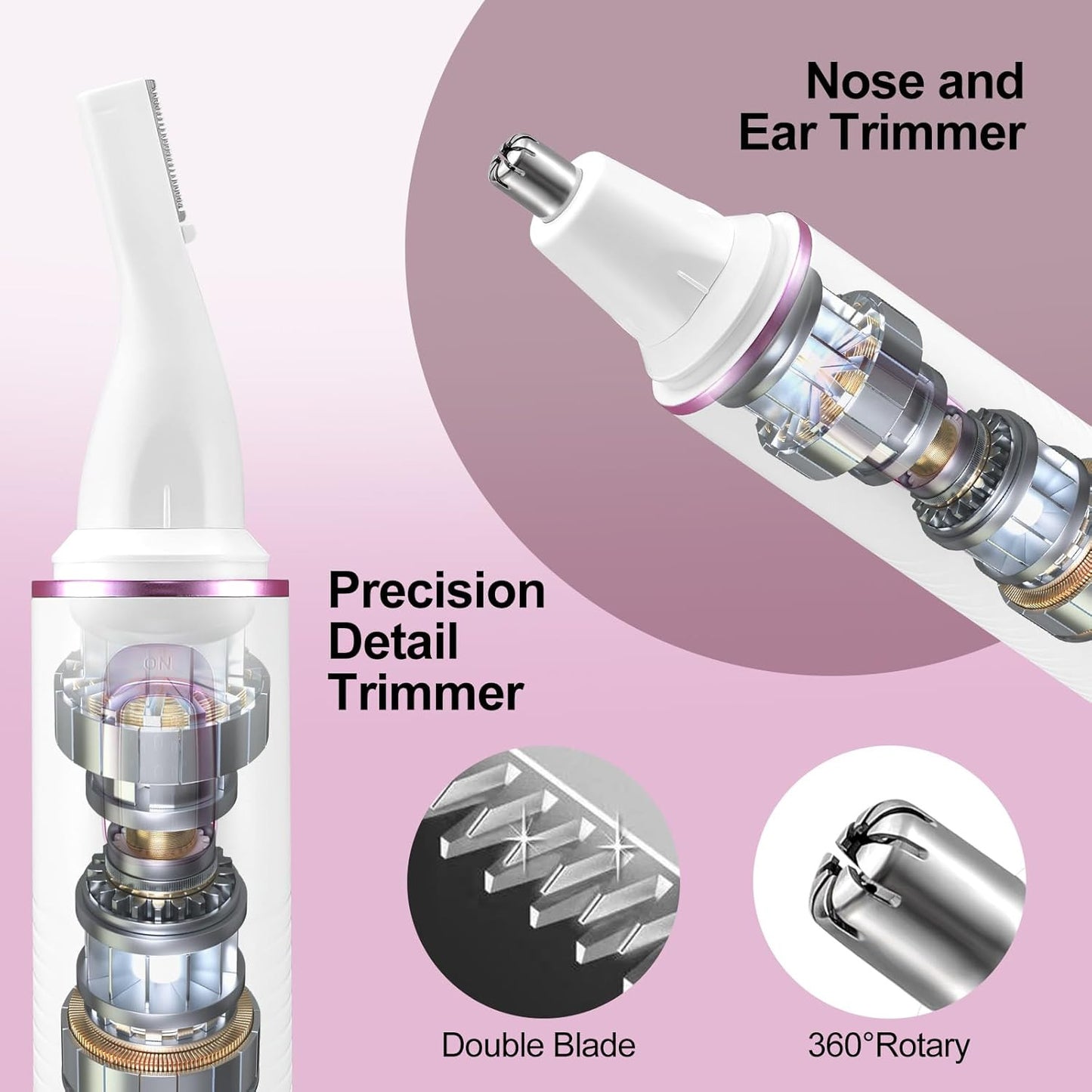 Painless Nose Hair Trimmer for Women 2025 Upgrade Nose Trimmer Ladies Noses Hair